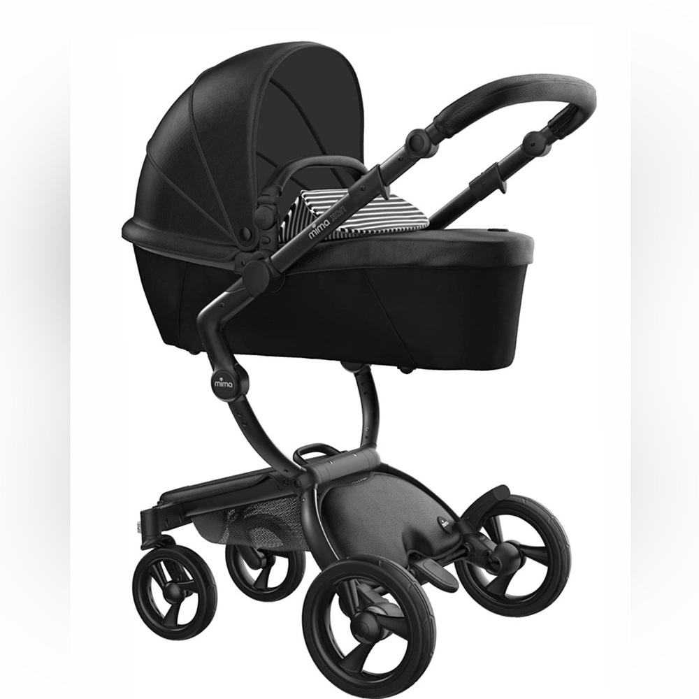 MIMA XARI 4G Stroller, Black Chassis, Black & White Interior
